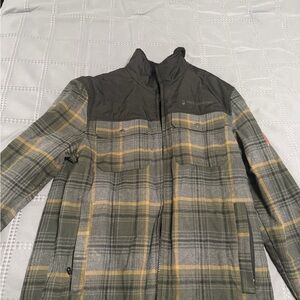 Free Country Men's Gray and Yellow Plaid Jacket
